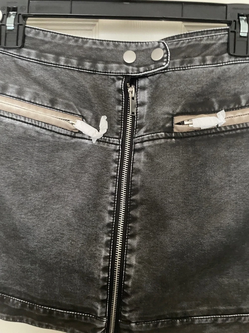 Juniors' SO® Vintage Washed Faux Leather Mini Skirt - Picture 6 of 9